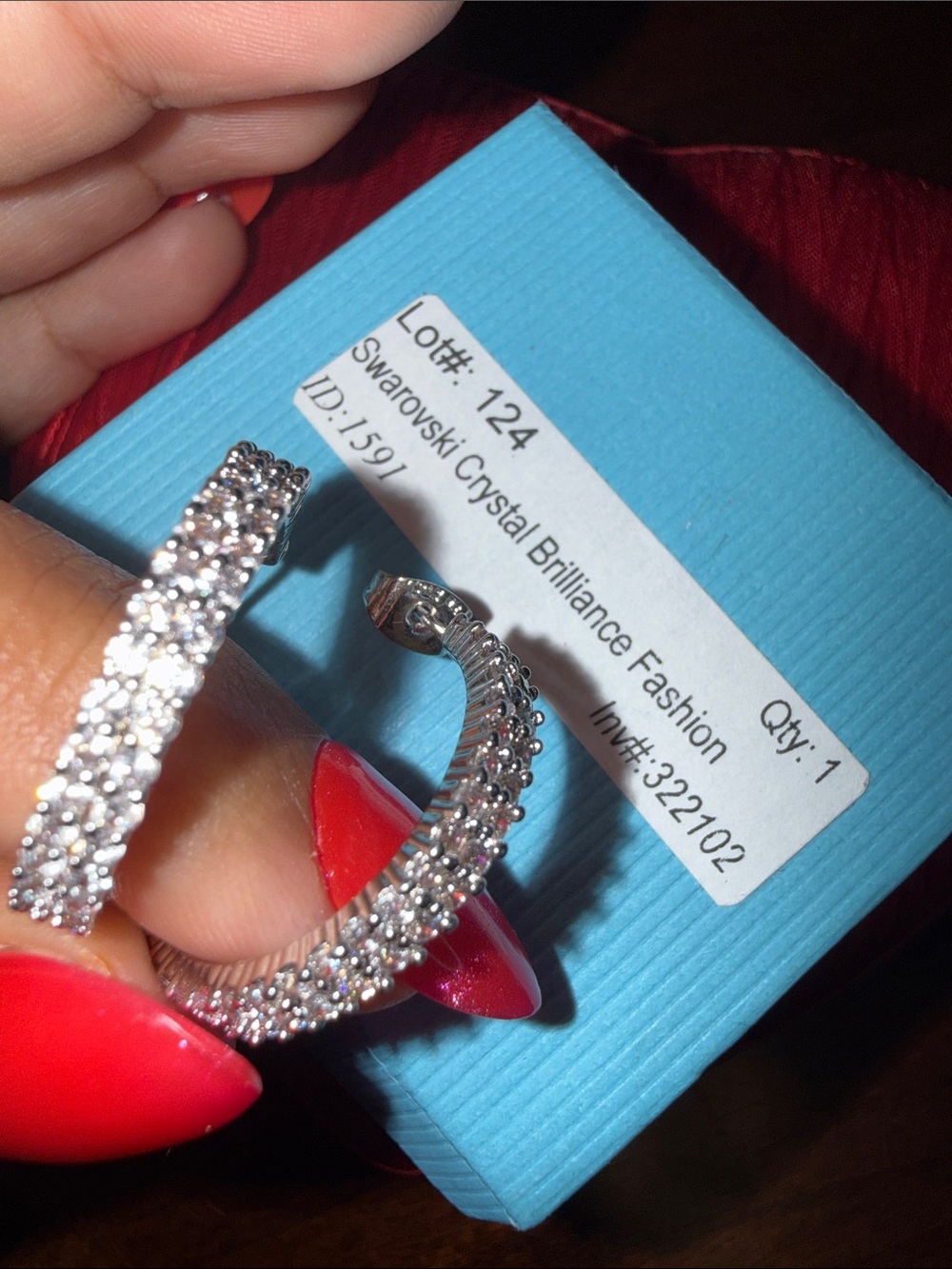Swarovski-Inspired Silver Crystal Pavé Hoop Earrings - Clear
